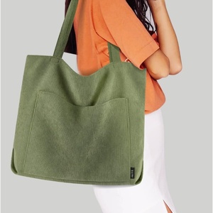 Ensemble de sacs fourre-tout de grande capacité <span class=keywords><strong>Sac</strong></span> <span class=keywords><strong>à</strong></span> <span class=keywords><strong>main</strong></span> <span class=keywords><strong>à</strong></span> bandoulière en velours côtelé pour femmes <span class=keywords><strong>Sac</strong></span> <span class=keywords><strong>à</strong></span> <span class=keywords><strong>main</strong></span> simple personnalisé pour Teen College pour femmes - Product Image 6