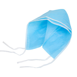 Gorros Quirúrgicos Desechables al por Mayor con Lazos, de Polipropileno No Tejido de 28g, Azules, para Médicos y Enfermeras de Hospital, con Banda de Amarre - Product Image 1