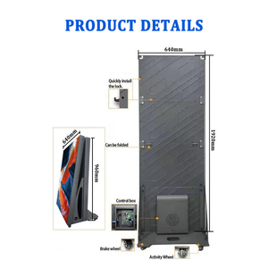 Standing Digital Display Poster <b>Stand</b> with Wheels and Graphic Panel - Product Image 4