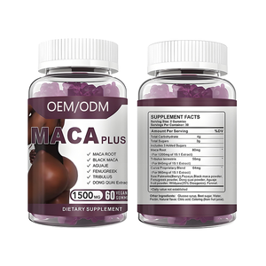 Private Label Organic Maca Root Gummies Black Maca integratore a base di erbe per il miglioramento del sedere e il rassodamento delle donne - Product Image 2