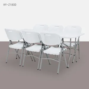Дешевый белый прямоугольный пластиковый складной стол для кемпинга и пикника, 6 футов, 180 см, 1,8 м