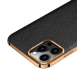 Joyroom — coque en cuir véritable chromé pour <span class=keywords><strong>iPhone</strong></span>, étui de téléphone en peau de litchi, <span class=keywords><strong>13</strong></span>, <span class=keywords><strong>13</strong></span> Pro - Product Image 2