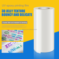 Film Cetak UV Epoxy 3D Tekstur Jelly DTF Film Transfer Panas untuk Logo Pakaian Kaos Elastis Tinggi Tahan Lama Tahan Air