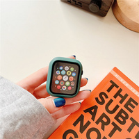 Harte PC-Schutzhülle mit Displays chutz folie aus gehärtetem Glas für Apple Watch 38mm 40mm 41mm 42mm 44mm 45mm 46mm 49mm Uhren abdeckung
