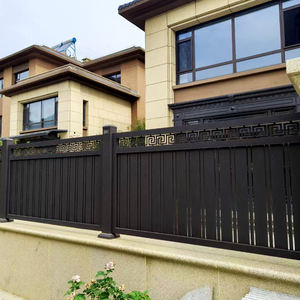 Clôture de jardin extérieure durable en alliage d'aluminium, panneau à lames noir, écologique, imperméable, taille personnalisable, modélisation 3D - Product Image 2