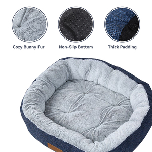 Aangepaste Maat Vorm Fiber Vierkant/Rond Warm Antislip Bodem Wasbaar Pluche Huisdier Kussen Kat <span class=keywords><strong>Bed</strong></span> Voor Kleine Middelgrote En Grote Hond - Product Image 3