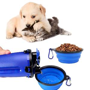 Bouteille d'eau portable pour chien, bouteille d'eau et de nourriture pour chien, bouteille d'eau de voyage pour chien avec récipient de nourriture - Product Image 1
