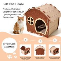 Maison pour chat en feutre classique personnalisée, lit pour animaux de compagnie d'intérieur en feutre haute densité, pliable, OEM ODM, nid de sommeil respirant