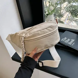 Unisex Eo Túi không thấm nước Fanny gói nylon nhỏ Crossbody Túi vai Mens Canvas Messenger Túi