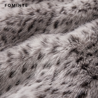 Manteau en fausse fourrure gris léopard des neiges de luxe pour femme, mi-long, chaud et élégant, veste d'hiver duveteuse et tendance avec revers