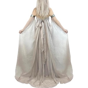 Disfraz de <span class=keywords><strong>Reina</strong></span> <span class=keywords><strong>medieval</strong></span> para mujer, vestido de tren largo gris, disfraces de juego de Daenerys Targaryen para Halloween - Product Image 5