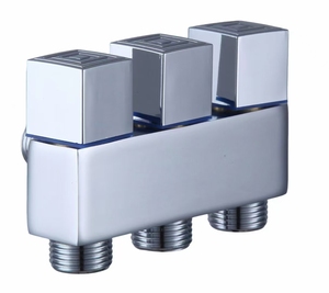 <strong>High</strong> <strong>Quality</strong> Chrome Plated Brass Wall Mounted Faucet Double Outlet Washing Machine Angle Valve Diverter <strong>Shattaf</strong> Bathroom Faucet - Product Image 1
