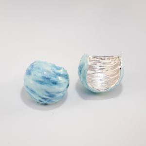 Pendientes de Borla con Piedras Preciosas Reales de Plata con Baño de Rodio y Piedra Lunar Azul Ovalada, Estilo Bohemio, Certificados - Product Image 3