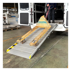 <span class=keywords><strong>Rampe</strong></span> d'accès manuelle en aluminium argenté de haute qualité, capacité 200 kg, hauteur réglable de 50 à 200 mm, <span class=keywords><strong>pour</strong></span> personnes handicapées à domicile - Product Image 5