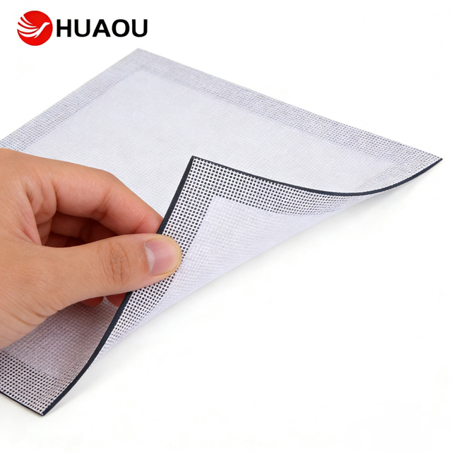 Huaou YS-M-PVC220927 0.5mm Hole White PVC Coated Steel Wire Perforated Mesh Fan Dust Filter with Cutting Service
