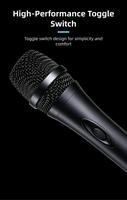 Microphone portable sans fil dynamique cardioïde personnalisable Type C pour karaoké, recharge universelle monocanal