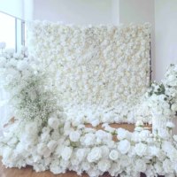 3D Rose anpassbare Hochzeits lieferant Blumen wand Hochzeits feier Dekoration rollen künstliche Blumen wand auf