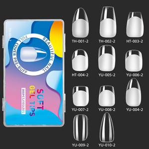 رقع أظافر ثلاثية الأبعاد فرنسية من ABS رفيعة للغاية مقاومة للماء قصيرة مربعة نصف غطاء أظافر مزيفة يمكن ارتداؤها للأصابع - Product Image 5