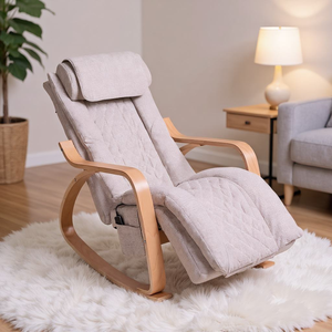 Sillón de Masaje Moderno para Sala de Estar, Sillón Reclinable Tapizado y Cómodo con Base de Madera Sólida - Product Image 6