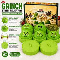 Balle anti-stress souple et à remontée lente, inspirée du Grinch d'Halloween, en forme de boulette, avec visage en colère mignon, jouet sensoriel fidget, cadeau de fête
