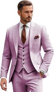 Abito Formale da <span class=keywords><strong>Uomo</strong></span> 3 Pezzi Slim Fit Traspirante con Giacca, Gilet e Pantaloni per Banchetti - Product Image 5