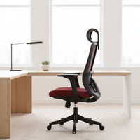 Chaise de bureau ergonomique moderne pivotante avec support lombaire en maille, appui-tête réglable, chaise de luxe à dossier haut personnalisable
