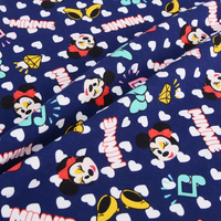 Tissu en coton 85% et nylon 15% 300GSM, imprimé numérique motif dessin animé, maille scuba douce antistatique pour robes, vestes et tenues pour enfants