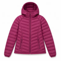 Veste courte matelassée à capuche bordeaux pour femme, manteau d'hiver chaud et matelassé, veste décontractée coupe-vent en duvet pour femmes