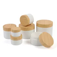 Bambu Alami Tutup 10 20 30 50 100 150 200 300ML Plastik Kemasan Kosmetik Cream Jar