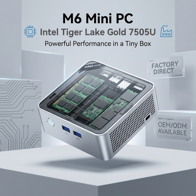 China Factory Direct-sale Desktop Computer Intel Tiger Lake Gold 7505U Equipped with DDR4 Memory and a Metal Body Mini PCs