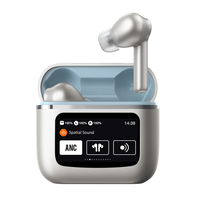 Nouveaux écouteurs TWS Tour sans fil BT V8 avec réduction de bruit ANC, indicateur de batterie LED et commandes tactiles sur l'oreille