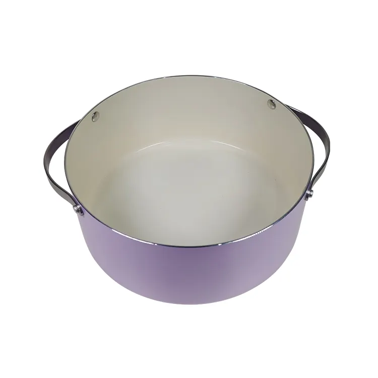 HK stainless steel double handle purple pressure soup pot easy to rinse with clean water