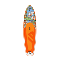 Planche de SUP gonflable tout-terrain rose en bois, taille personnalisée OEM, conception gratuite, pour lacs et rivières, en PVC/EVA