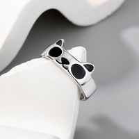 Bagues Panda Cartoon Adorables pour Femmes et Filles, Bague Ajustable en Forme d'Animal, Accessoires de Bijoux