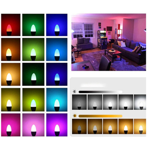 Control de atenuación Voz 5W E14 RGB + WW Luz LED Wifi Smart Life Room Home vela luz Bombilla inteligente para Alexa Google - Product Image 4