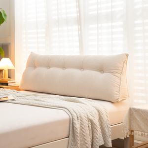 Màu rắn 2023 cornvelvet tam giác đầu giường Đệm giường Tatami mềm túi trở lại gối trường hợp trắng sữa gối trường hợp - Product Image 6