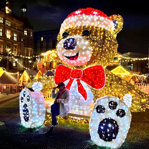 Light Up Teddy Bear Christmas Display for Outdoor <b>Garden</b> Resort Hotel and Festival Landscape - Product Image 1