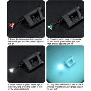 Lampe de signalisation de survie pliable pour la chasse et la pêche en plein air, lampe tactique pour casque, 4 modes, vert, rouge, blanc, IR, lampe pour casque - Product Image 5