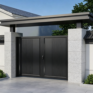 <span class=keywords><strong>Portail</strong></span> de cour moderne en alliage d'<span class=keywords><strong>aluminium</strong></span> avec fonctions de sécurité domestique pour allée de villa et clôture de jardin - Product Image 3