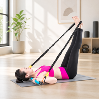 Accessoires de fitness et de yoga multifonctionnels, bande de résistance portable, bâton d'entraînement tonifiant, kit de barre de Pilates en 2 sections