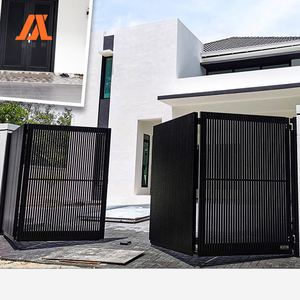 Porte à double battant extérieure électrique à persiennes, porte coulissante automatique rétractable, porte à double battant avec aluminium - Product Image 3