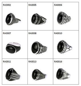 Мужские кольца из серебра 925 пробы с натуральным камнем красного и зеленого цвета - Product Image 2