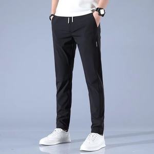 Pantalon décontracté en soie glacée pour homme, été, fin, tendance, ample, droit, respirant, pantalon de sport, pantalon pour homme - Product Image 6