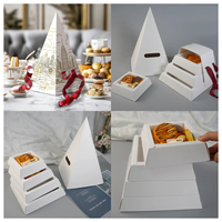 Boîte à gâteau miniature haut de gamme en carton rigide pour mariage, fête, collation, avec poignées personnalisées, revêtement UV et gaufrage