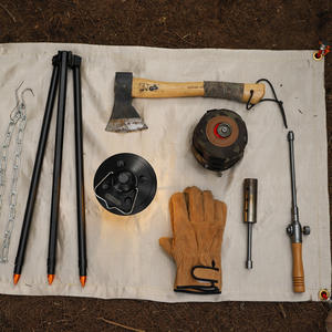 ขาตั้งอลูมิเนียมสำหรับตั้งแคมป์กลางแจ้ง สีดำ ปรับความสูงได้สามระดับ สำหรับวางหม้อทำอาหาร ใช้กับกองไฟ - Product Image 4