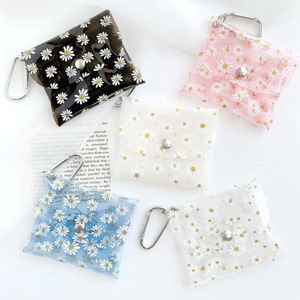 Miniature Daisy Print Jewelry Storage Bag, PVC Ring, Earring, Bracelet Storage Pouch, Coin <b>Purse</b> - Product Image 1