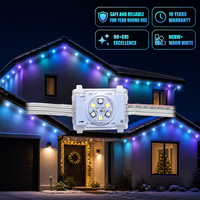 Guirlandes lumineuses extérieures permanentes de 200, 300 et 400 pieds, 48 volts, RGBW, pour les toits, Noël et les fêtes, pour la maison