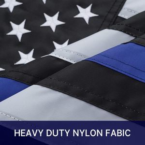 Linha Azul Fina Flag16x24 Polegadas Bandeiras Policiais Ao Ar Livre Bordados Estrelas Heavy Duty Nylon Bandeira com 2 Grommets De Latão - Product Image 3