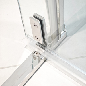 Cabina de <span class=keywords><strong>Ducha</strong></span> BEJOY con Puerta Abatible de Vidrio Templado Transparente de 8mm, Marco de Acero Inoxidable, Diseño Neo Angular - Product Image 3