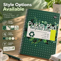 Cahiers en papier recyclé écologiques avec reliure spirale double fil |   Logo et couleur personnalisés |   Option Coffret Cadeau |   Utilisation scolaire/de bureau